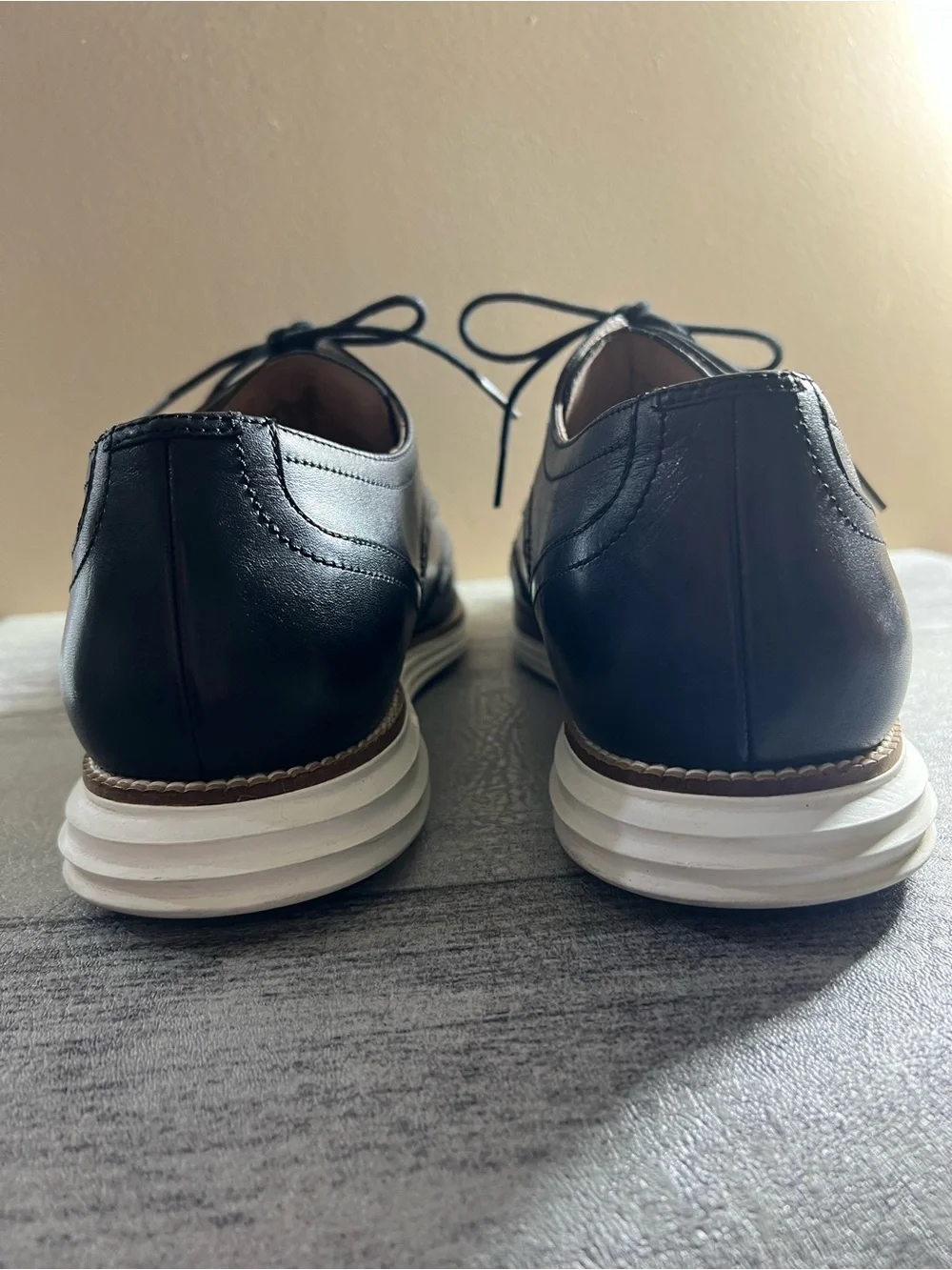 Cole Haan Men's Original Grand Shortwing Oxford in Black Leather Shoes Size 13M